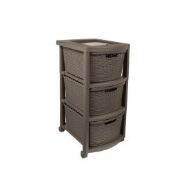 Cajonero de Rattan 3 Gavetas Mocca