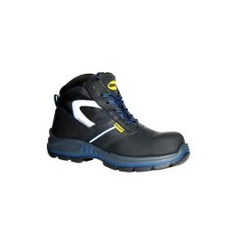 Bota de seguridad de piel y lona en color negro con casco de policarbonato, suela de poliuretano,  29
