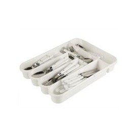 Juego de cubiertos c/organizador de plástico 58 piezas CB blanco