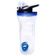 Botella plástico 20oz con agitador para proteina azul