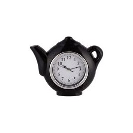 Reloj de cocina tetera rojo