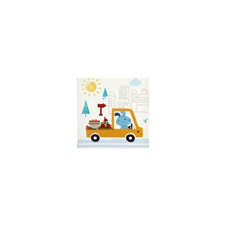Lienzo infantil carretera 30x30cm