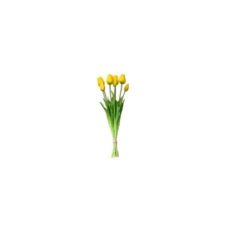 Bouquet De Tulipanes Amarillos Artificial
