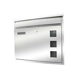 Buzón de acero galvanizado 36 x 32 x 12 cm plata