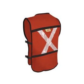 Chaleco con reflejante de rescatista naranja c/ 4 bolsas