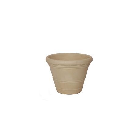 Maceta  doble pared plástico 177 ivory 28" deco int.ext