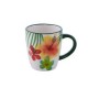 Taza cerámica flores