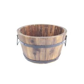 Maceta de madera, tipo barril, varias medidas