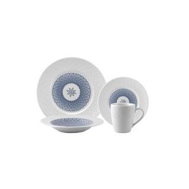 Jgo Vajilla16Pz Relieve Az/Bco