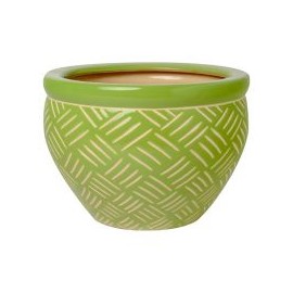Maceta étnico verde 23x16