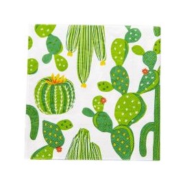 Servilleta papel 33x33 verde cactus 2