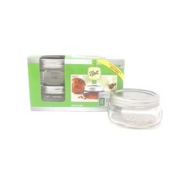 Set de frascos c/tapa de metal 4 piezas  8 oz