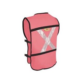 Chaleco con reflejante de rescatista rosa c/ 4 bolsas