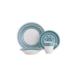 Juego de  vajilla 16 piezas Mandala azul