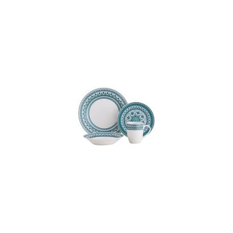 Juego de  vajilla 16 piezas Mandala azul