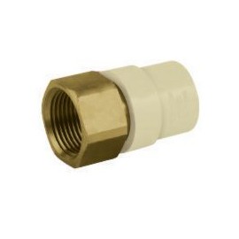 Adaptador hembra cpvc de 3/4" rosca metalica, para uso de agua caliente y fria.