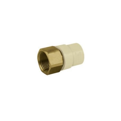 Adaptador hembra cpvc de 3/4" rosca metalica, para uso de agua caliente y fria.