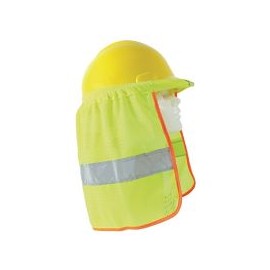 Cubrenuca para casco amarillo c/reflejante gris 2"