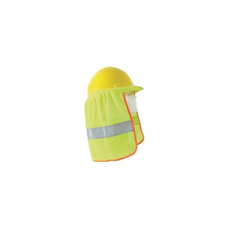 Cubrenuca para casco amarillo c/reflejante gris 2"