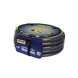 Manguera tramada gris 1/2" armada c/conector plástico 15 m