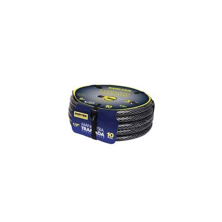 Manguera tramada gris 1/2" armada c/conector plástico 15 m