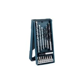 Set 3 brocas para madera, 3 brocas para concreto, 1 adaptador, 8 puntas para atornillar
