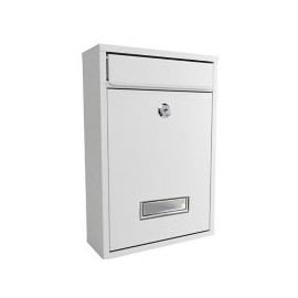 Buzón de acero galvanizado 22 x 32 x 8.5 cm blanco