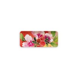 Plato rectangular melamina 45x19 flor fucsia Fantasy Garden