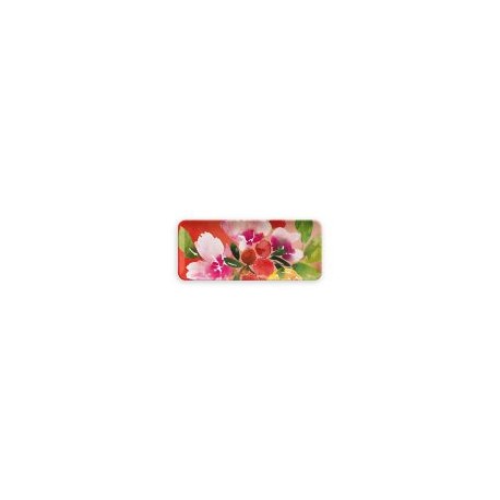 Plato rectangular melamina 45x19 flor fucsia Fantasy Garden