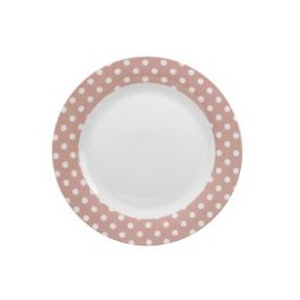Plato 26X26Cm Puntos Rosada