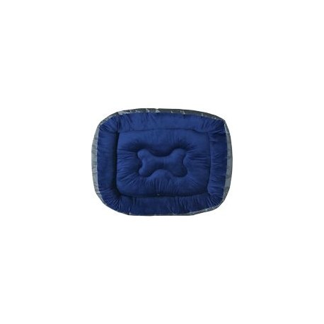 Cama tipo cuna cojín desmontable 73 x 97 cm azul gris