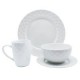Vajilla porcelana 16 piezas blanca con textura