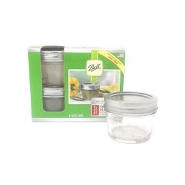 Set de frascos c/tapa de metal 4 piezas 4 oz