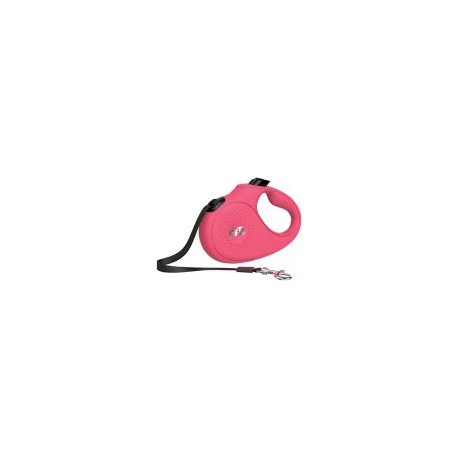 Correa retráctil 3 m chica rosa