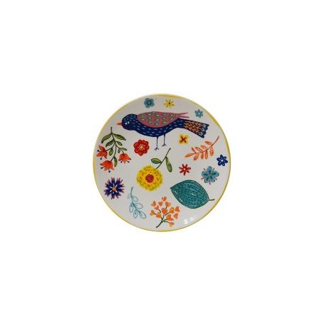 Plato Postre 15Cm Pajaro Flore