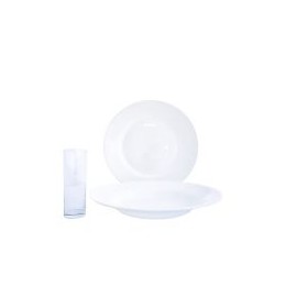 Vajilla 12 pzas españa blanca opal glass. Para 4 personas