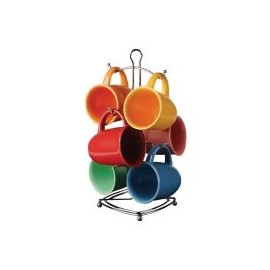 Set de tarros 15 oz 7 piezas c/rack de metal