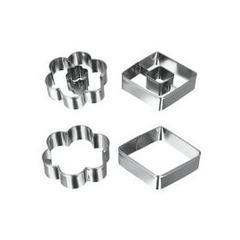 Set cortadores galletas 4 pzas acero inoxidable