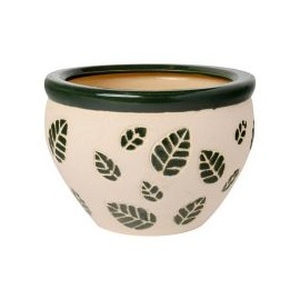 Maceta hojas verde oscuro 23x16
