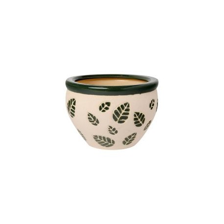 Maceta hojas verde oscuro 23x16