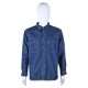 Camisa industrial mezclilla 100% algodón manga larga 10.5 oz azul prelavado T-40