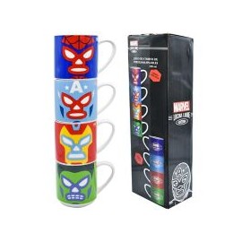 Juego 4 tarros porcelana lucha libre