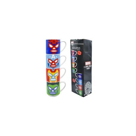 Juego 4 tarros porcelana lucha libre