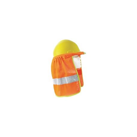 Cubrenuca para casco naranja c/reflejante gris 2"