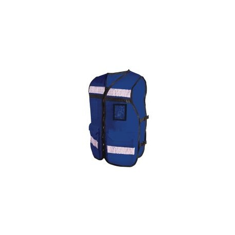 Chaleco con reflejante de rescatista azul c/ 4 bolsas