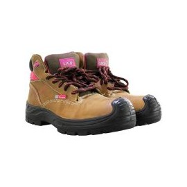 Bota  de seguridad con casco poliamida inyeccion directa al corte color miel marca LICA 25
