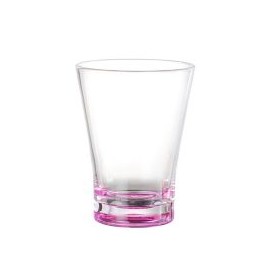 Vaso Acrílico Mediano 340Ml V Fondo Rosa