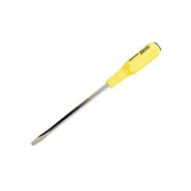 Destornillador amarillo de golpe barra cuadrada punta plana 1/4 x 6"