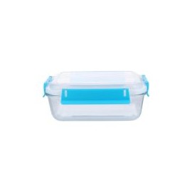 Contenedor vidrio clip color rectangular 1.1 Lt