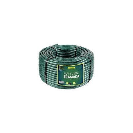 Manguera tramada verde 3/4" rollo 100 m